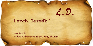 Lerch Dezső névjegykártya